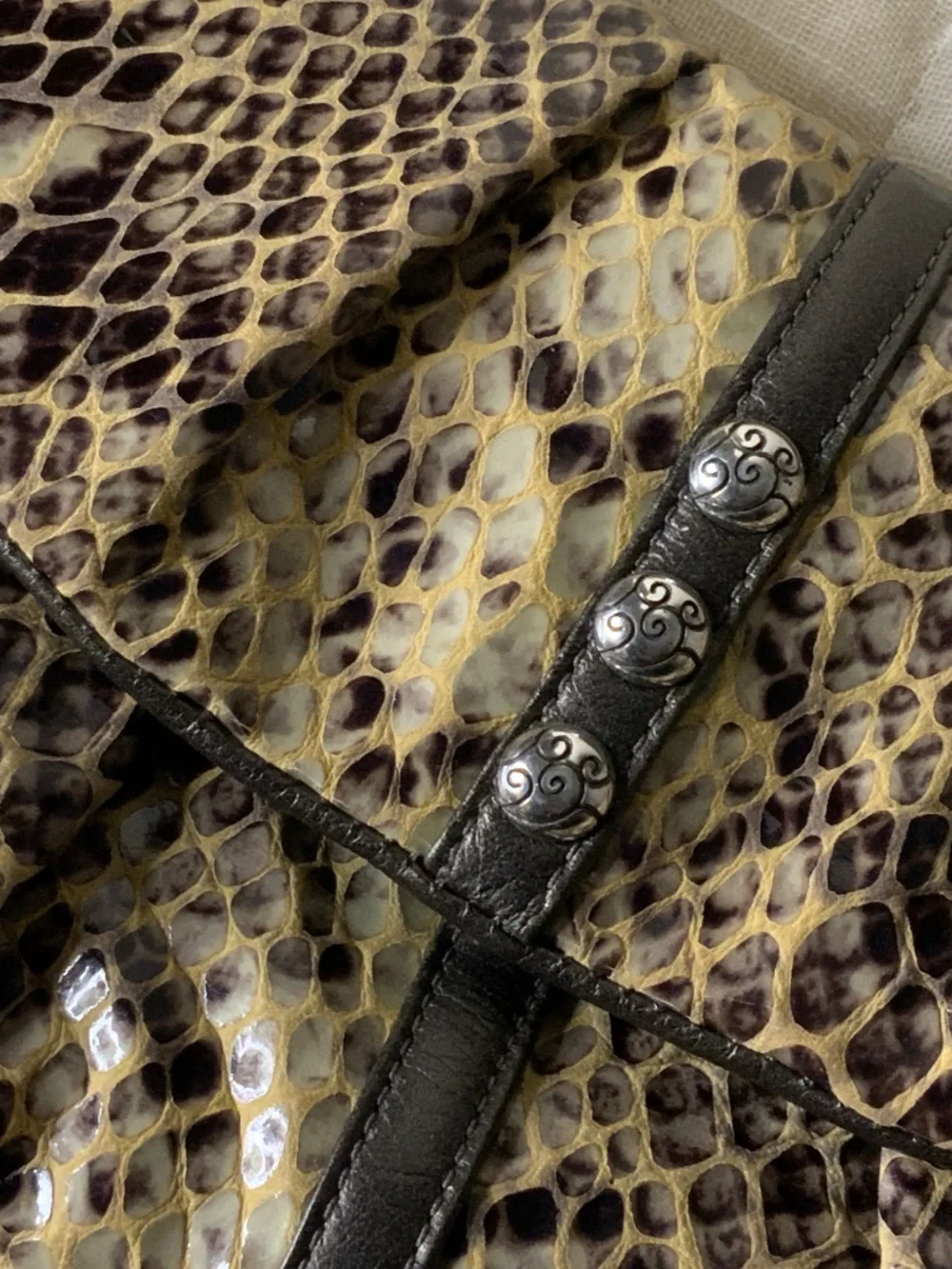 Brighton Faux Snake Skin Adjustable Purse